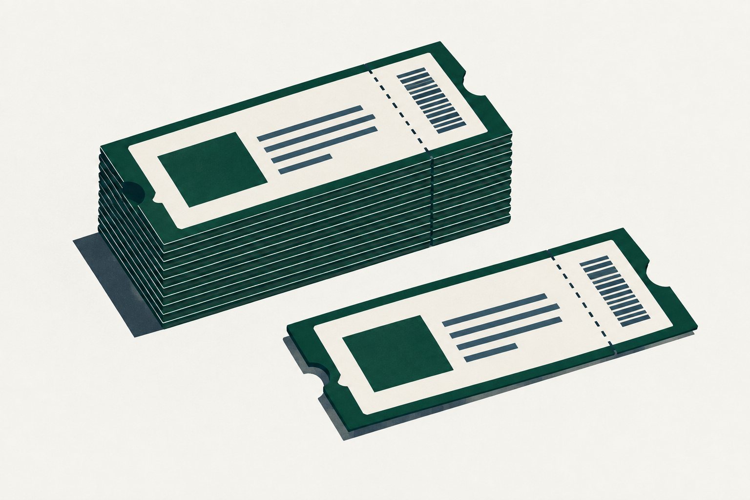 Abstract illustration of stacked entry tickets